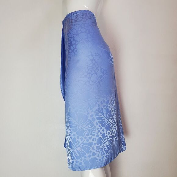 Vintage 80s Periwinkle Leaf Tulip Skirt - Picture 2 of 5